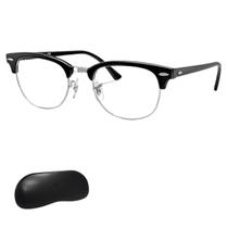 Armação Ray-Ban Unissex Quadrado Preto e Prateado RX5154 2000 51 Armação Ray-Ban Unissex Quadrado Preto e Prateado RX5154 2000 51