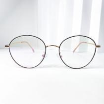 Armação redonda para óculos de grau fashion rose gold estiloso CÓD 75-18079