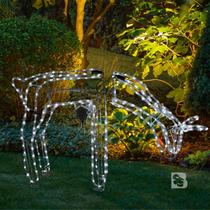 Armação Rena Fêmea Com Movimento Led Enfeite Decoração Natal Linda para Jardim Pisca 127v ou 220v Armação Rena Fêmea Com Movimento Led Enfeite Decoração Natal Linda para Jardim Pisca 127v ou 220v