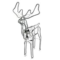 Armação Rena Grande 110V c/ Movimento Led p/ Casa Decoração Natalina Enfeite Festas Eventos Natal Shopping Loja Condomínio Restaurante Parque Praça