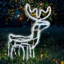 Armação Rena Macho de Led Média 45cm Altura 220v Branco Frio - Wincy - Natal