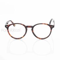 Armação Retrô Acetato Redonda Masculina Feminina Grau Marrom Tartaruga