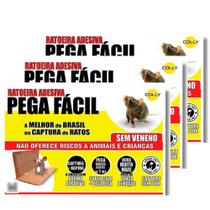 Armadilha Adesiva Pega Fácil Papel Colante para Ratos e Camundongos 5 Unidades