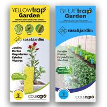 Armadilha Amarela e Azul Yellow Blue Trap Mini Garden Controle e Monitoramento de Insetos