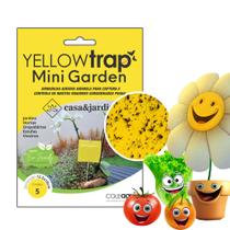 Armadilha Amarela para Insetos 5 und Yellow Trap Mini Garden Coleagro 12,5x10cm