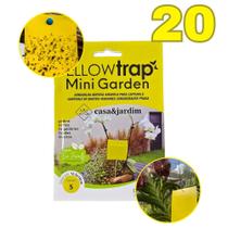 Armadilha Amarela Yellow Trap Mini Garden 20un Controle e Monitoramento de Insetos 12,5x10cm