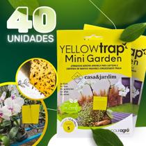 Armadilha Amarela Yellow Trap Mini Garden 40un Controle e Monitoramento de Insetos 12,5x10cm Armadilha Amarela Yellow Trap Mini Garden 40un Controle e Monitoramento de Insetos 12,5x10cm