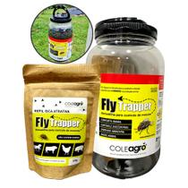 Armadilha Mata Mosca Fly Trapper com Refil Atrativo 250g Kit Completo Coletores de moscas Fly Trap Coleagró