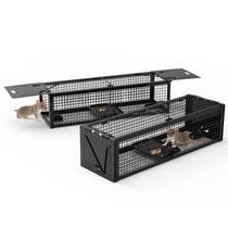 Armadilha para Ratos TeqHome, Gaiola Humanitária com 2 Portas, 39 x 12 x 10 cm, Kit com 2 Unidades