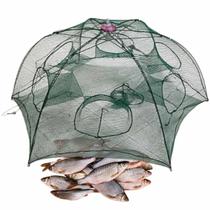 Armadilha Peixe Covo 6 Furos Rede Pesca Isca Lambari Camarao Corvina Lagosta Robalo Siri Piaba Ciriguejo Mar Açude Lago