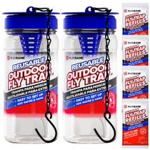 Armadilhas para moscas reutilizáveis BugBane Outdoor com 4 pacotes de recarga de isca