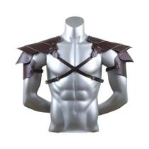 Armadura De Ombro De Cavaleiro Medieval Feita À Mão Em Couro PU, Pauldron Ajustável Para Festas De Armadura De Ombro De Cavaleiro Medieval Feita À Mão Em Couro PU, Pauldron Ajustável Para Festas De