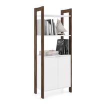 Armario 02 Portas Multiuso Escritorio Ou Closet AZ1009 Branco Nogal Tecno Mobili
