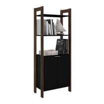 Armario 02 Portas Multiuso Escritorio Ou Closet AZ1009 Preto Nogal Tecno Mobili