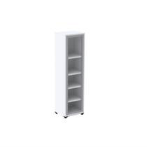 Armário 1 Portas com Moldura 4 Prateleiras Ap190s Branco/Cinza