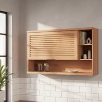 Armário 120cm 1 Porta Basculante Macadâmia Marrom/Freijó