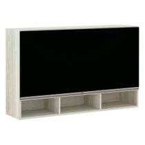 Armário 120cm 2 Portas C/Nicho Legno Crema C/Preto Tx Armário 120cm 2 Portas C/Nicho Legno Crema C/Preto Tx