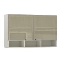 Armário 120cm 2 Portas C/Vidro Reflecta Bronze + Nicho Lis