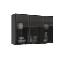 Armário 120cm 3 Portas de Vidro Mdf Dobradiças Slow Motion Lumina - Itatiaia Armário 120cm 3 Portas de Vidro Mdf Dobradiças Slow Motion Lumina - Itatiaia