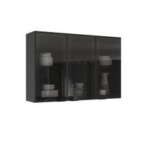 Armário 120cm 3 Portas de Vidro Mdf Dobradiças Slow Motion Lumina - Itatiaia Armário 120cm 3 Portas de Vidro Mdf Dobradiças Slow Motion Lumina - Itatiaia