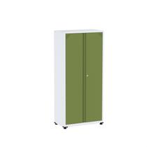 Armário 2 Portas Aço 4 Prateleiras Ap409sl Branco/Verde Miró