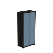 Armário 2 Portas Aço 4 Prateleiras Ap409sl Preto/Azul Dali