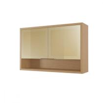 Armário 2 Portas Vidro Reflecta Nesher Condessa 120cm MDF Carvalho