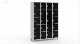 Armário 20 Portas Pequenas Aço Uso Profissional COR:PRETO Armário 20 Portas Pequenas Aço Uso Profissional COR:PRETO