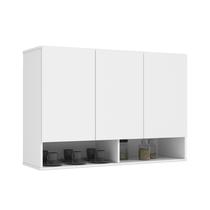 Armário 3 Portas Aéreo Nicho Multiuso Para Cozinha Despensa