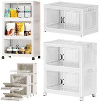 Armario 6 Portas 3 Andares Dobravel Organizador Brinquedos Carrinho Lavanderia Multiuso Caixa Armarzenamento Guarda Roup