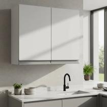 Armário 60cm Aéreo MDF Branco Alta Qualidade Entregue Montado Armário Suspenso Multiuso Para Cozinha, Lavanderia, Banheiro Armazenamento Vertical Armário 60cm Aéreo MDF Branco Alta Qualidade Entregue Montado Armário Suspenso Multiuso Para Cozinha, Lavanderia, Banheiro Armazenamento Vertical