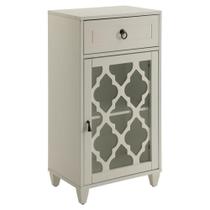 Armário Acme Ceara Wooden Accent Table Porta de vidro branco