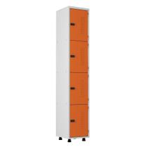 Armário Aço 4 Portas Academia Guarda Volume Ea701 Laranja