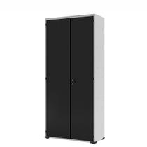 Armário Aço Escritório Fechadura 3 Prateleiras Preto