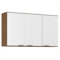 Armário Aérea 120cm 3 Portas 2 Prateleira Firenze D02 Amendola/Branco - Mpozenato