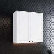 Armário Aéreo 02 Portas 80cm 100% MDF Branco Americana Armário Aéreo 02 Portas 80cm 100% MDF Branco Americana