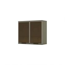 Armário Aéreo 02 Portas De Vidro 80 Cm Connect Henn Duna