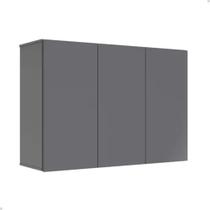 Armário Aéreo 03 Portas Ej Móveis Cinza