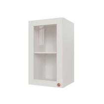 Armário Aéreo 1 Porta 40cm com Porta de Vidro Arizona CabeCasa MadeiraOriginals Branco Armário Aéreo 1 Porta 40cm com Porta de Vidro Arizona CabeCasa MadeiraOriginals Branco