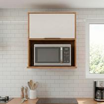 Armário Aéreo 1 Porta 80cm Microondas Brilhante Celeste Bege/Cinamomo/Offwhite Armário Aéreo 1 Porta 80cm Microondas Brilhante Celeste Bege/Cinamomo/Offwhite