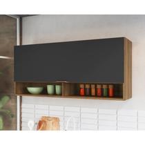 Armário Aéreo 1 Porta Basculante 2 Nichos 120cm Veneza Modulada Cinza/Mel/Grafite Armário Aéreo 1 Porta Basculante 2 Nichos 120cm Veneza Modulada Cinza/Mel/Grafite