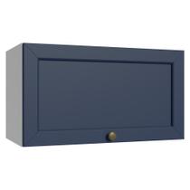 Armário Aéreo 1 Porta Basculante Branco/azul Vik Madesa.