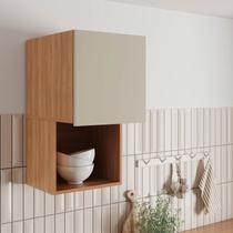 Armário Aéreo 1 Porta com Nicho 40cm Aroeira CabeCasa MadeiraOriginals Cinza/Sereno/Cedro Armário Aéreo 1 Porta com Nicho 40cm Aroeira CabeCasa MadeiraOriginals Cinza/Sereno/Cedro
