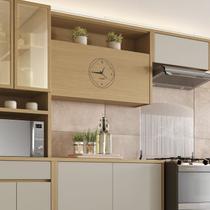 Armário Aéreo 1 Porta com Relógio Condessa 100% MDF 120cm Marrom/Carvalho/Greige Armário Aéreo 1 Porta com Relógio Condessa 100% MDF 120cm Marrom/Carvalho/Greige