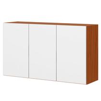 Armário Aéreo 100% MDF 3 Portas 120 cm Claire Cinamomo/Branco