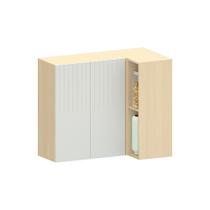 Armário Aéreo 100 MDF Canto Reto 2 Portas com Nicho 95cm Aura Luciane Móveis Armário Aéreo 100 MDF Canto Reto 2 Portas com Nicho 95cm Aura Luciane Móveis