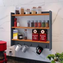 Armario Aéreo 100 MDF Decoração Cozinha Suporte Temperos Armário Nicho Organizador