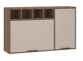 Armário Aéreo 120 cm 1 Porta Fechada e 1 Porta Basculante com Nicho Superior Aspen Luciane Moveis