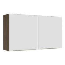 Armário Aéreo 120 Cm 2 Portas Rustic/Branco Veludo Armário Aéreo 120 Cm 2 Portas Rustic/Branco Veludo