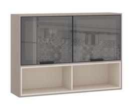 Armário Aéreo 120 cm 2 Portas Vidro Reflecta Prata com Nicho Inferior Stylo Luciane Móveis Armário Aéreo 120 cm 2 Portas Vidro Reflecta Prata com Nicho Inferior Stylo Luciane Móveis